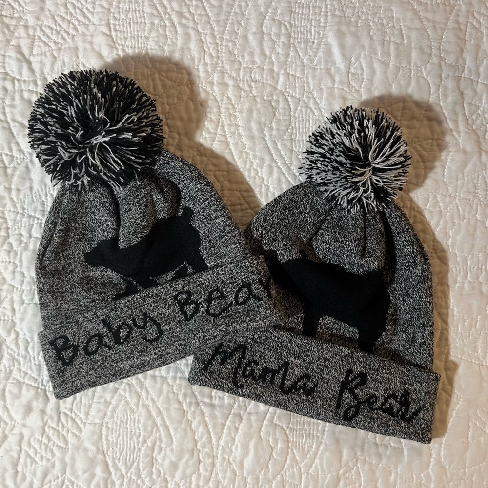 NWOT Mama and Baby Bear hats